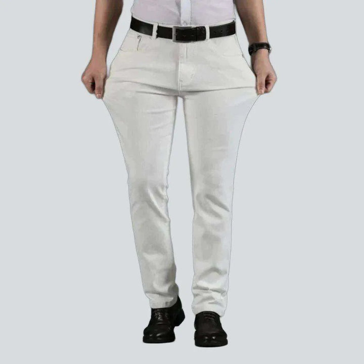 Straight white jeans for men