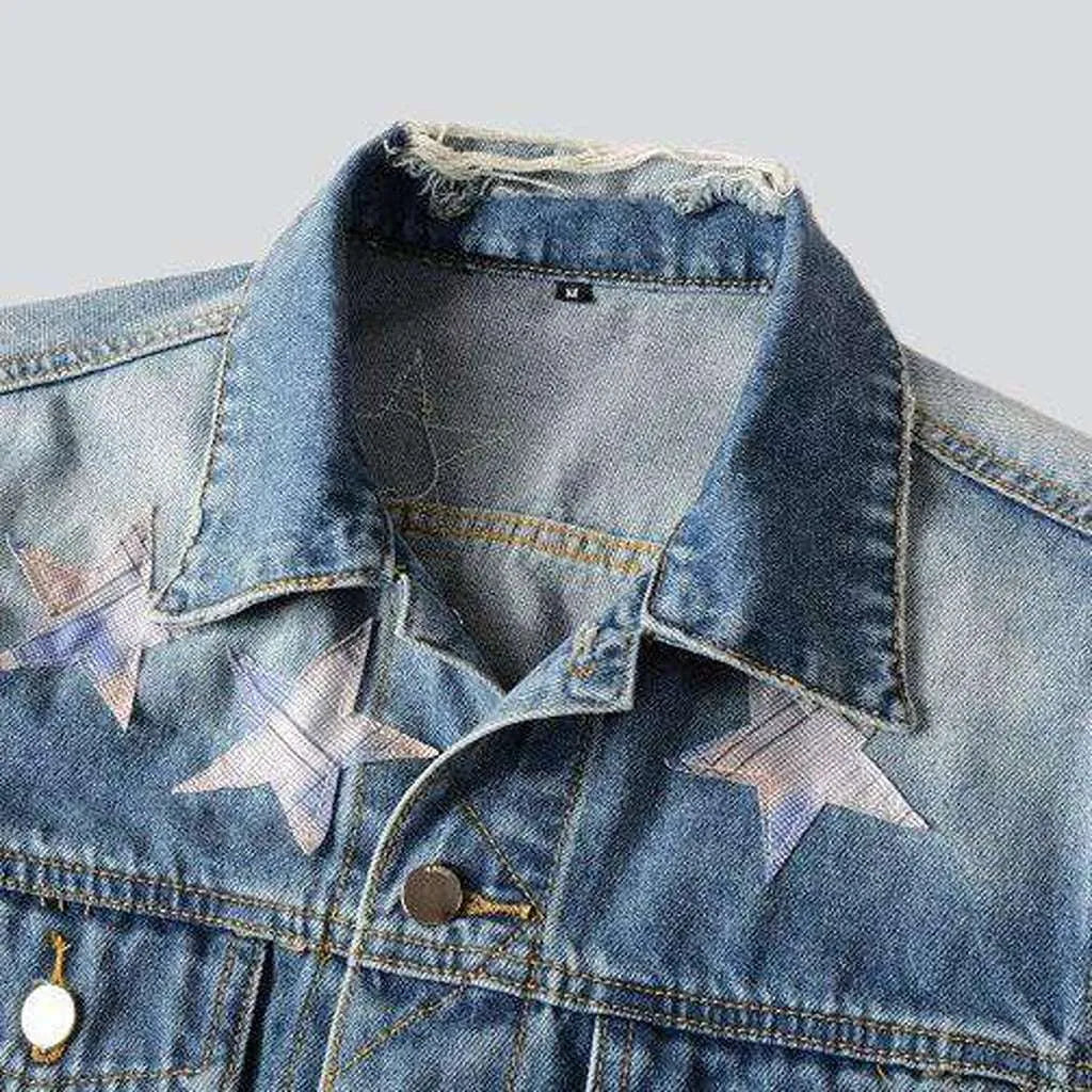 Color stars vintage denim jacket