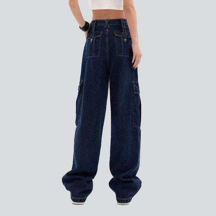 Navy cargo women's baggy jeans