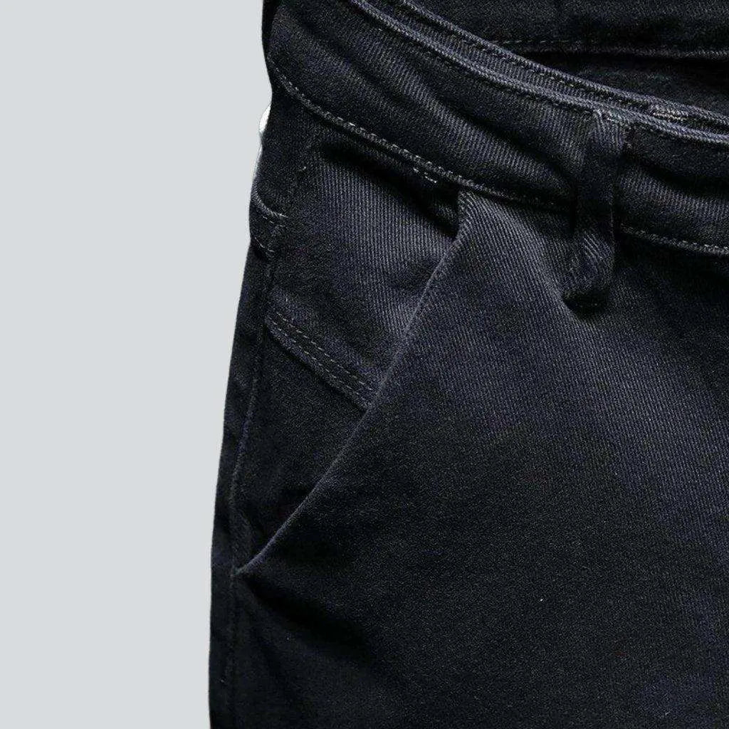 Black skinny stretchy men's jeans