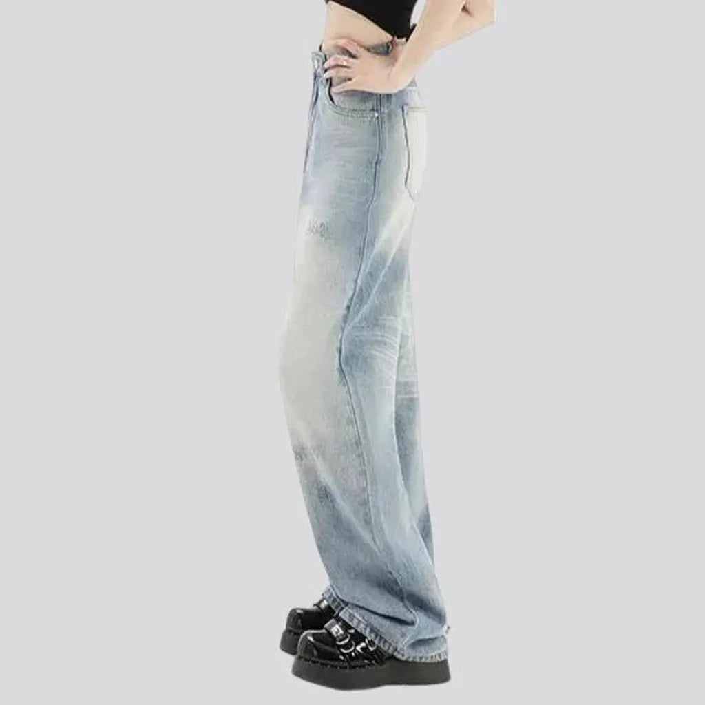 Vintage light wash baggy women's jeans