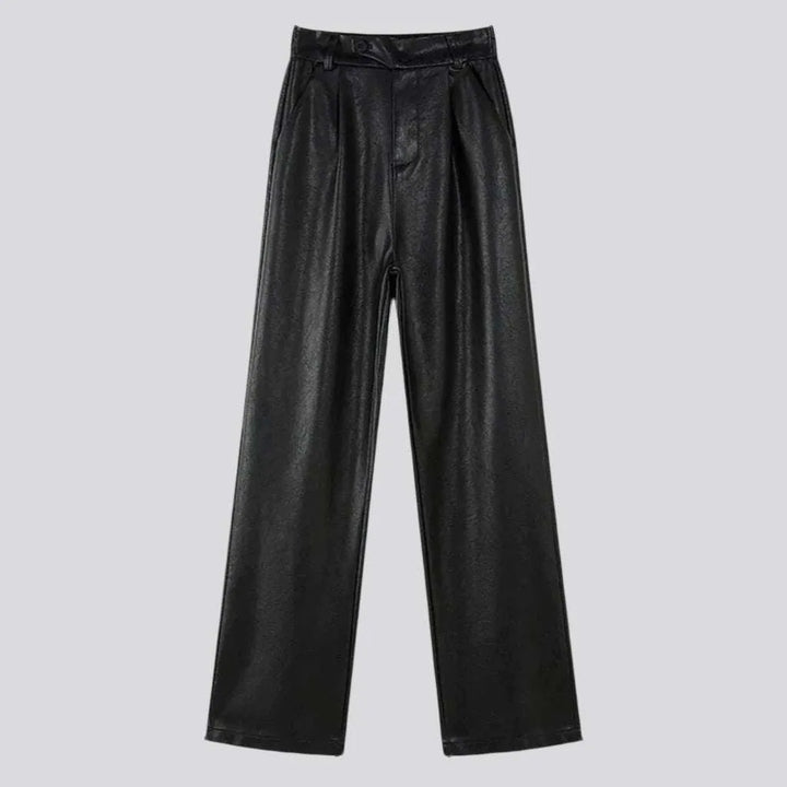 Y2k pleated-waistline women's denim pants