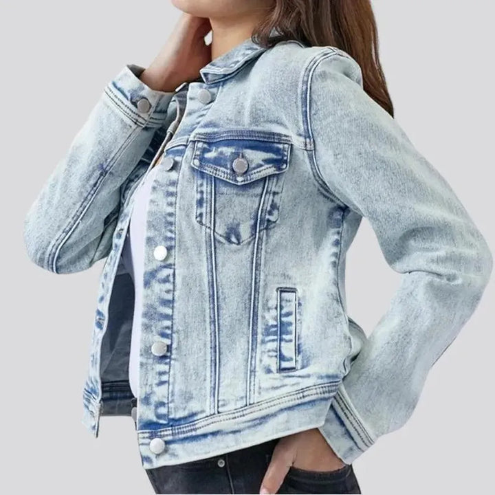 Street vintage denim jacket
 for women