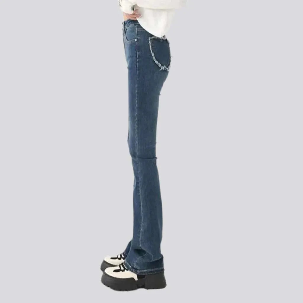 Bootcut stonewashed jeans
 for women