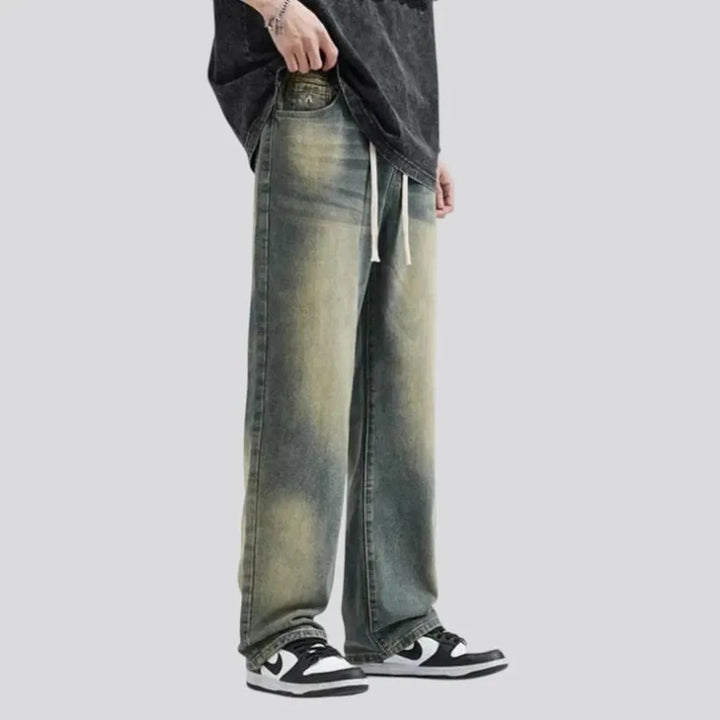 Mid-rise stylish men's jean joggers