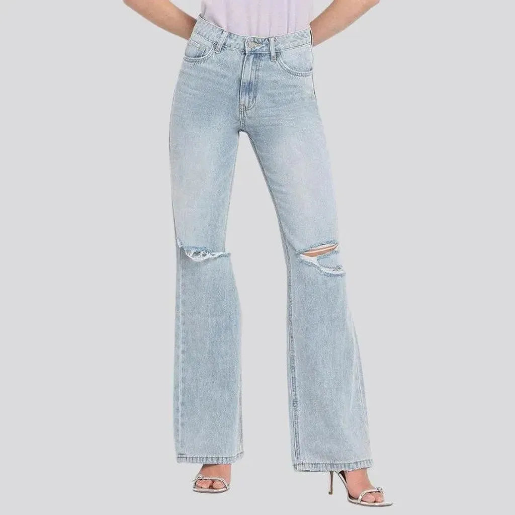 Street women's bleached jeans