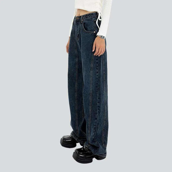 Dark vintage women's baggy jeans