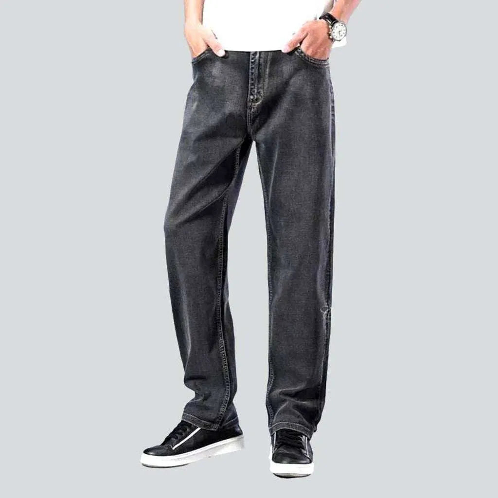 Thin stretch straight men's jeans