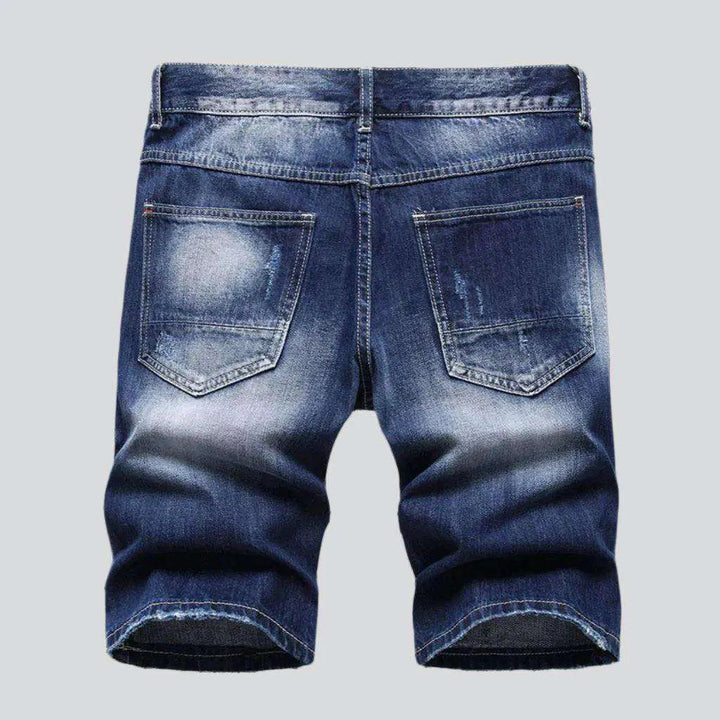 Denim shorts with blue bands