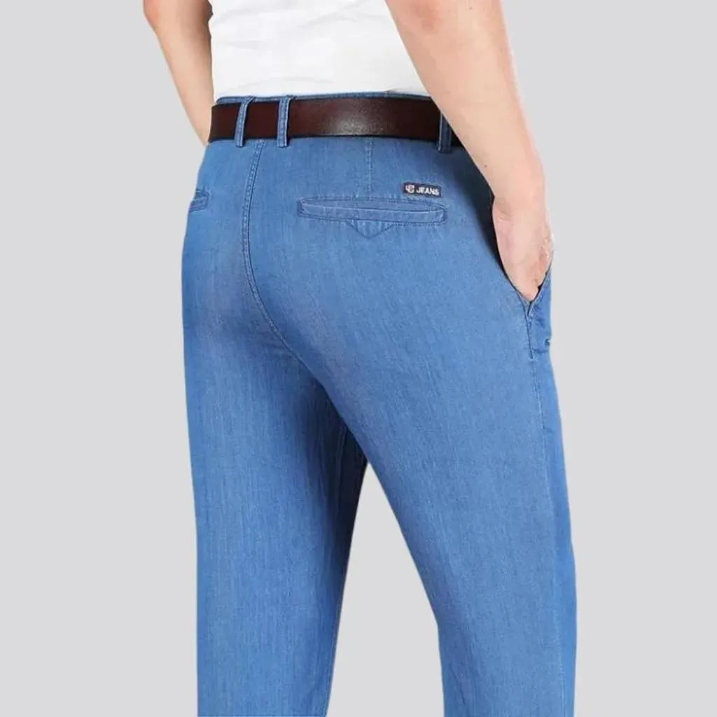 High-waist lyocell denim pants
 for men