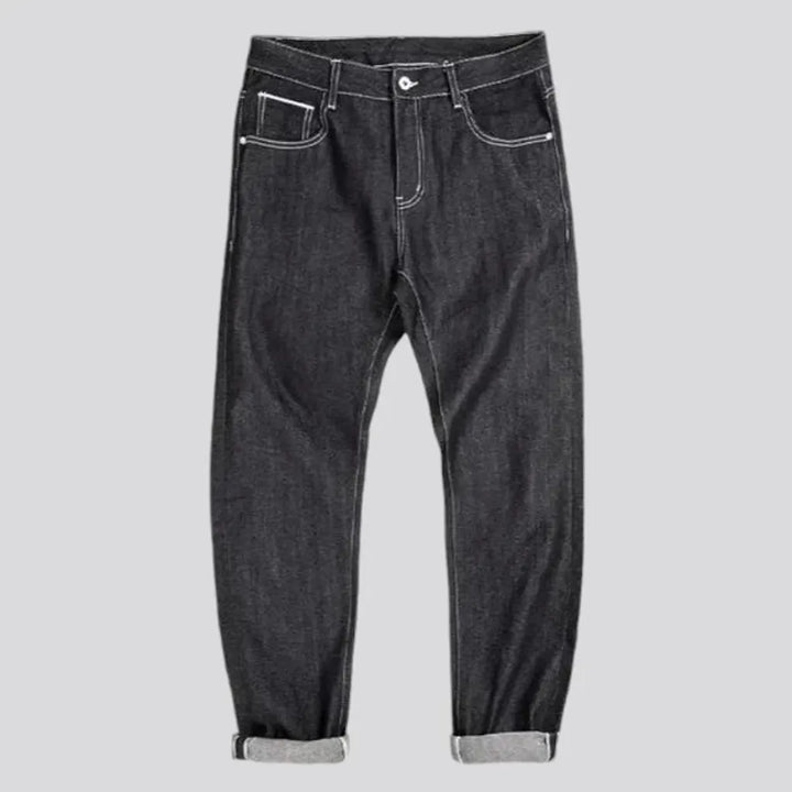 Mid rise loose style men's jeans