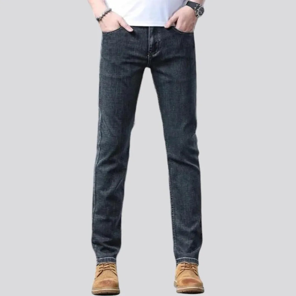 straight, stonewashed, sanded, thin, whiskered, high-waist, 5-pockets, zipper-button, men's jeans | Jeans4you.shop