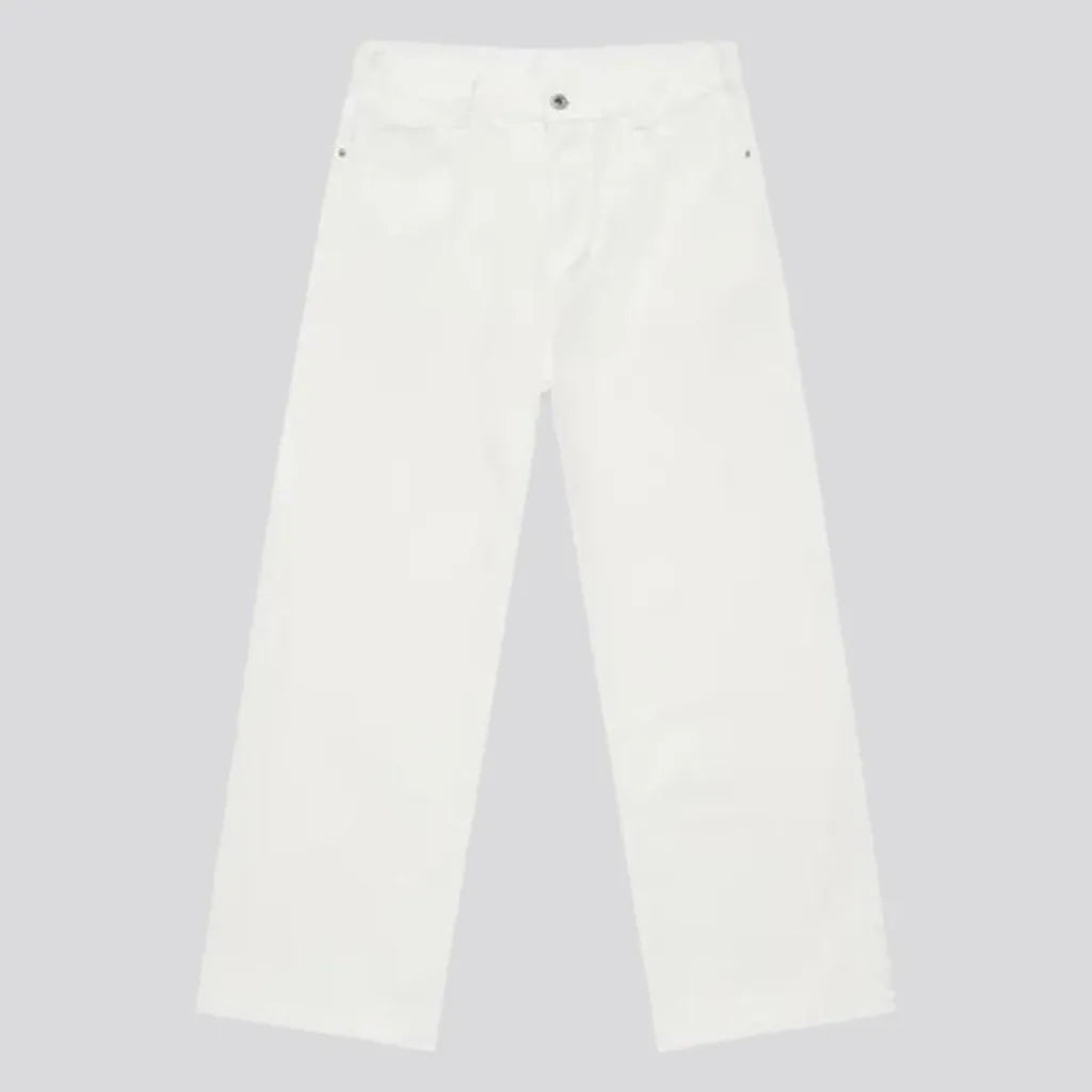 Sanded monochrome fashion fit men's jeans