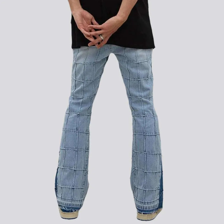 Patchwork men's street jeans