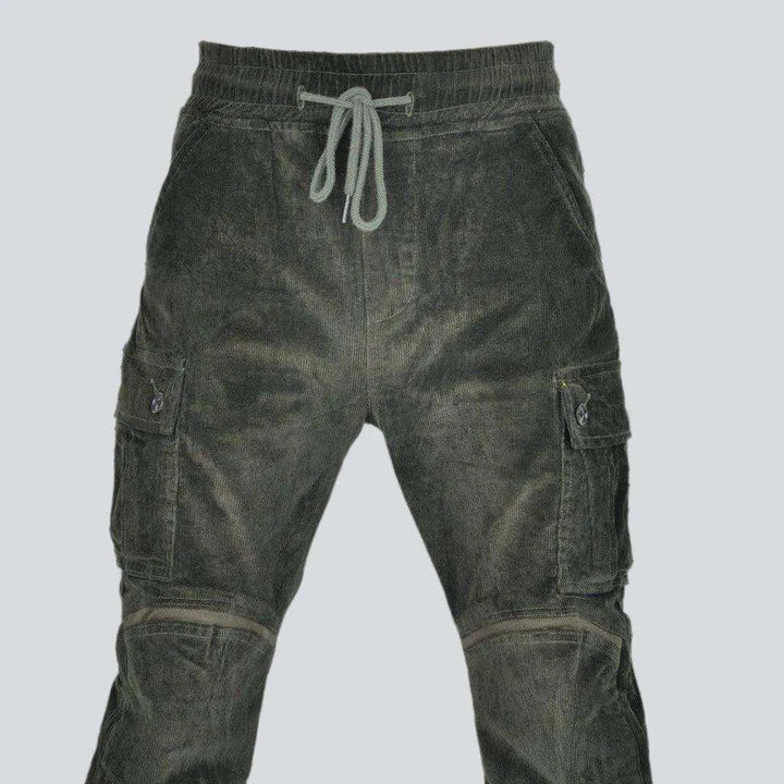 Corduroy men's biker jeans