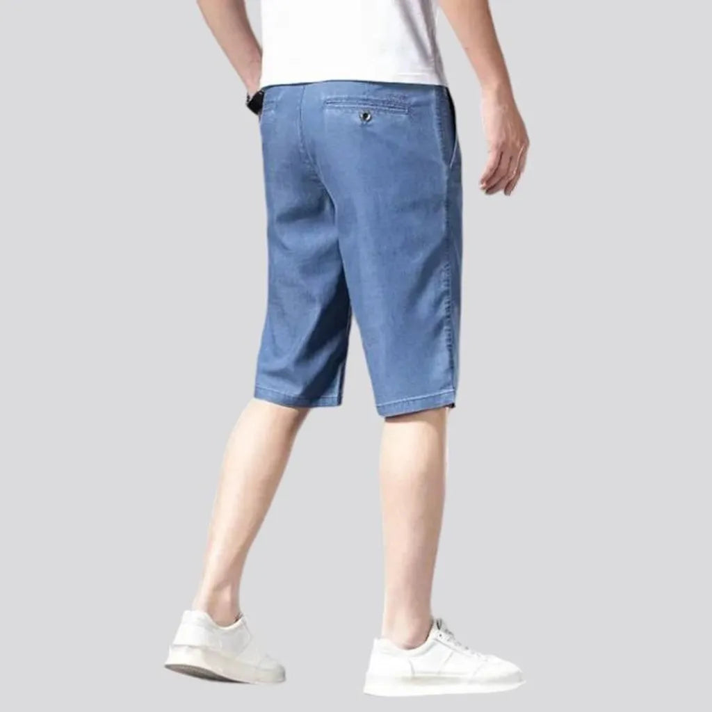 Monochrome thin denim shorts