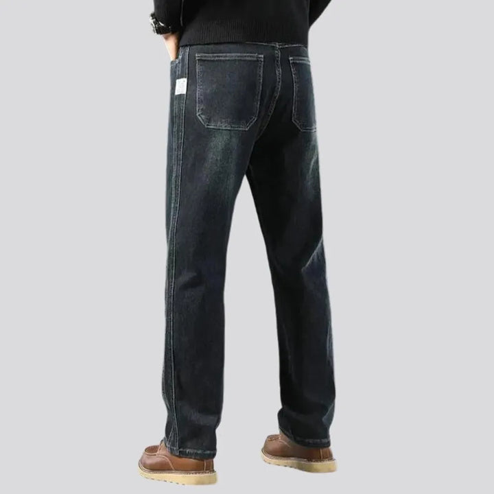 Dark wash classic fit jeans for men