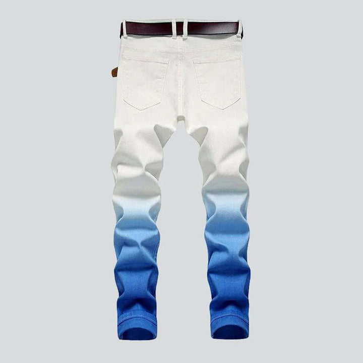 Blue contrast white men's jeans
