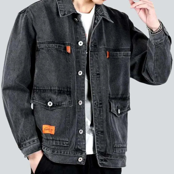 Fashion oversized jean jacket
 for men