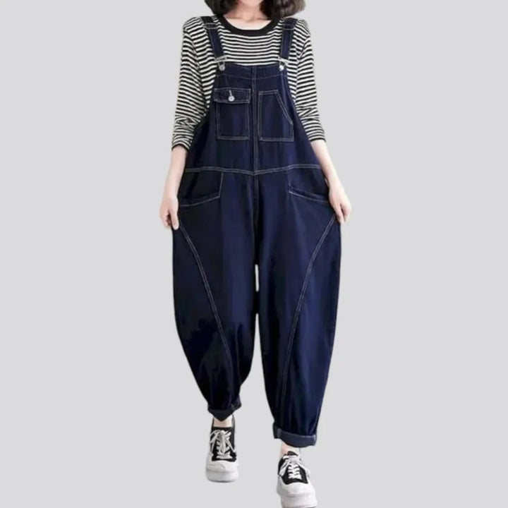 Baggy dark-wash denim jumpsuit
 for ladies | Jeans4you.shop