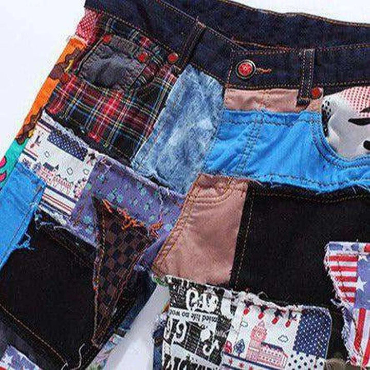 Inside-out patchwork men's jeans