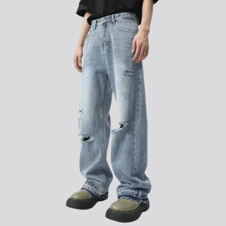 Distressed vintage style men's jeans