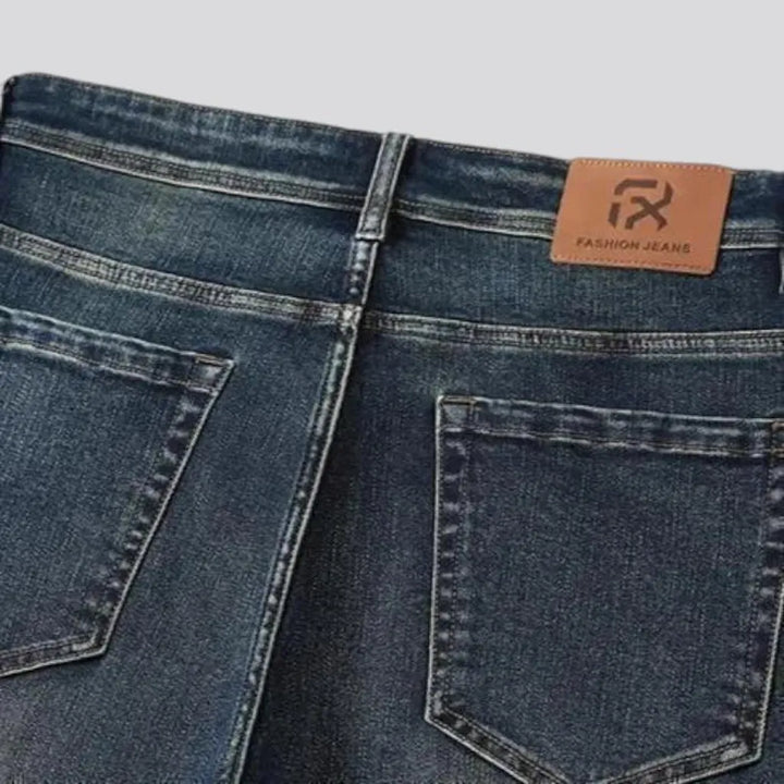 Vintage dark wash tapered men's jeans