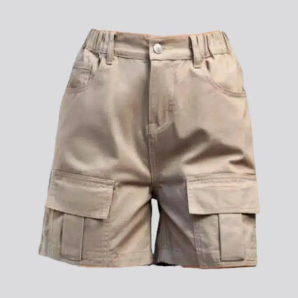 Color cargo jean shorts
 for women