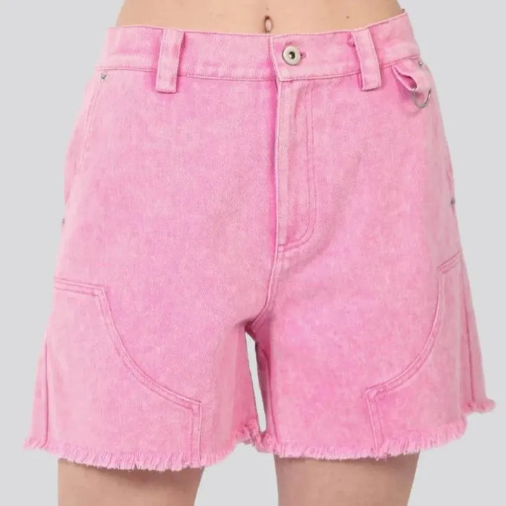 Y2k color denim shorts
 for ladies