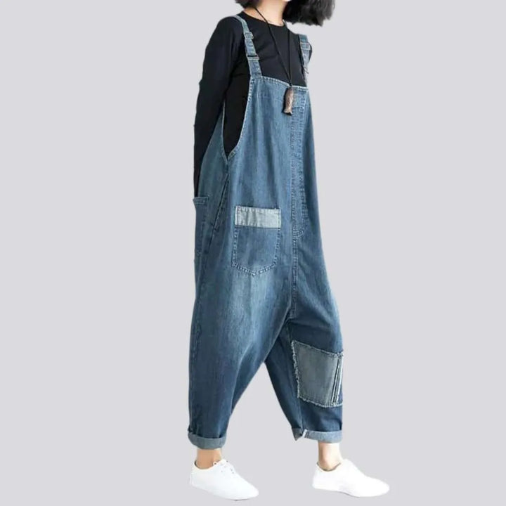 Medium wash jeans jumpsuit
 for ladies