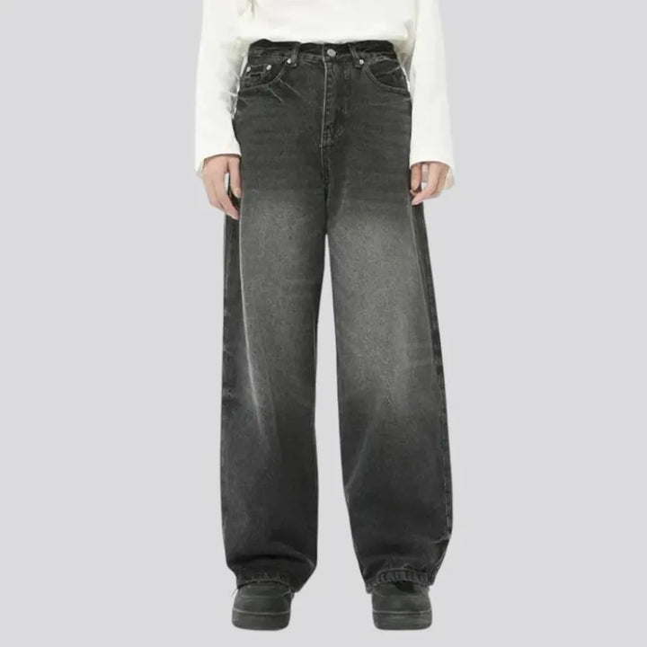 Sanded light washed out men's jeans