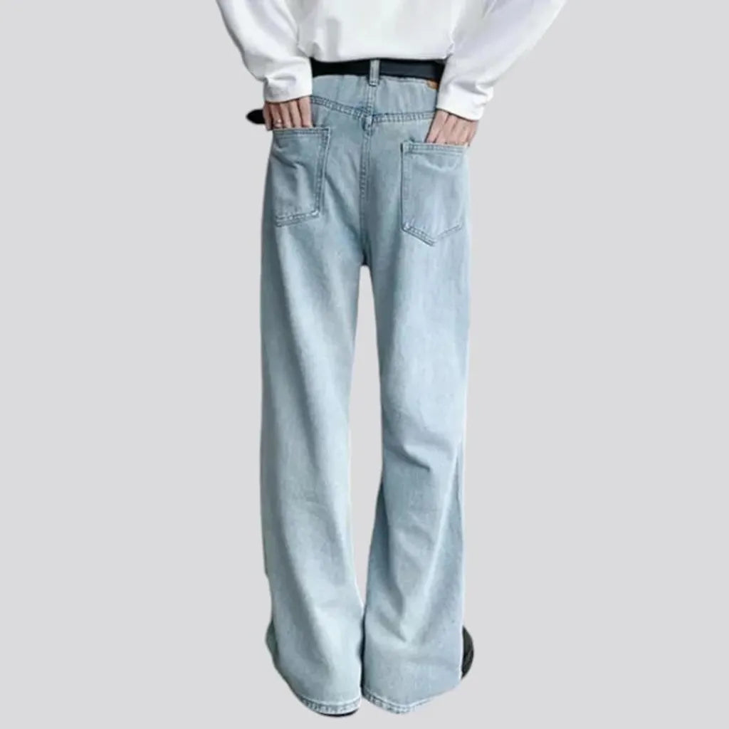 Mid rise light wash men's jeans