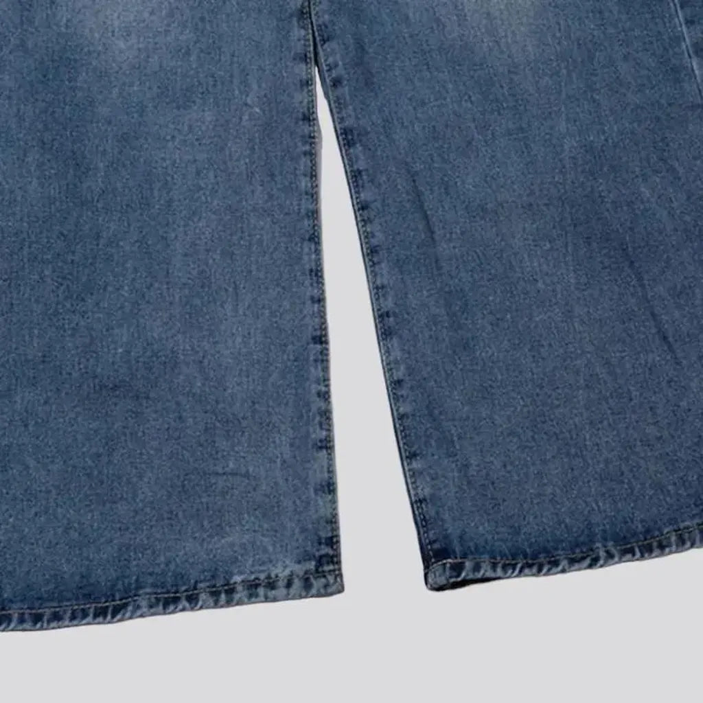 Tall-waistline street jeans