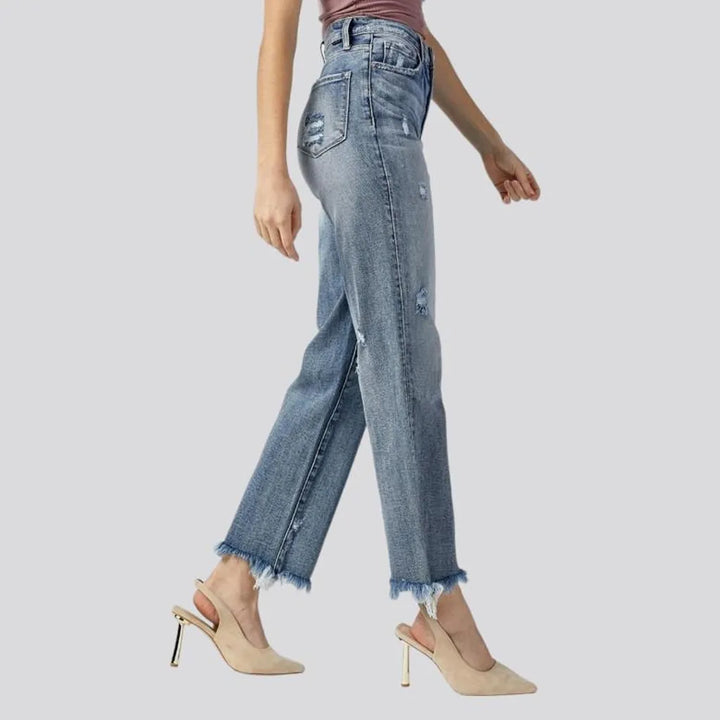 Grunge women's cutoff-bottoms jeans