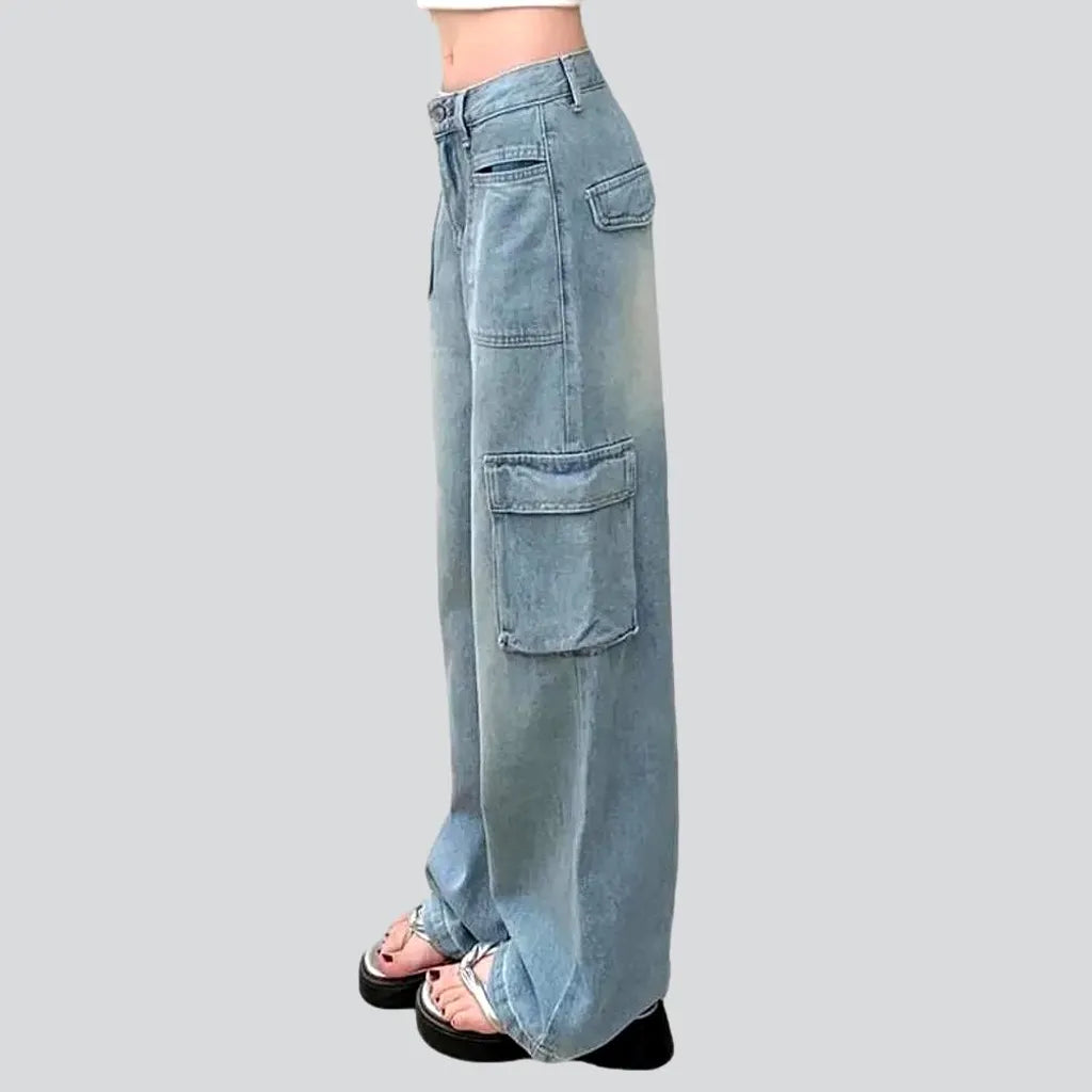 Cargo floor-length jeans
 for women