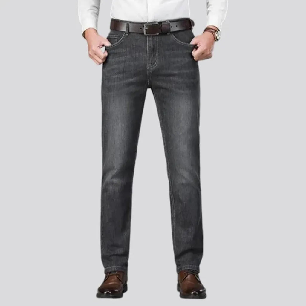 Sanded and slim men's jeans