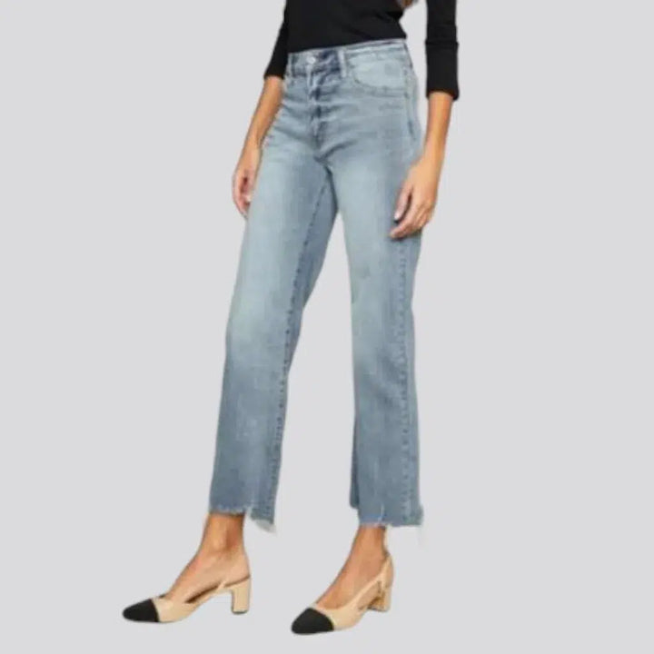 Cropped raw-hem jeans
 for women