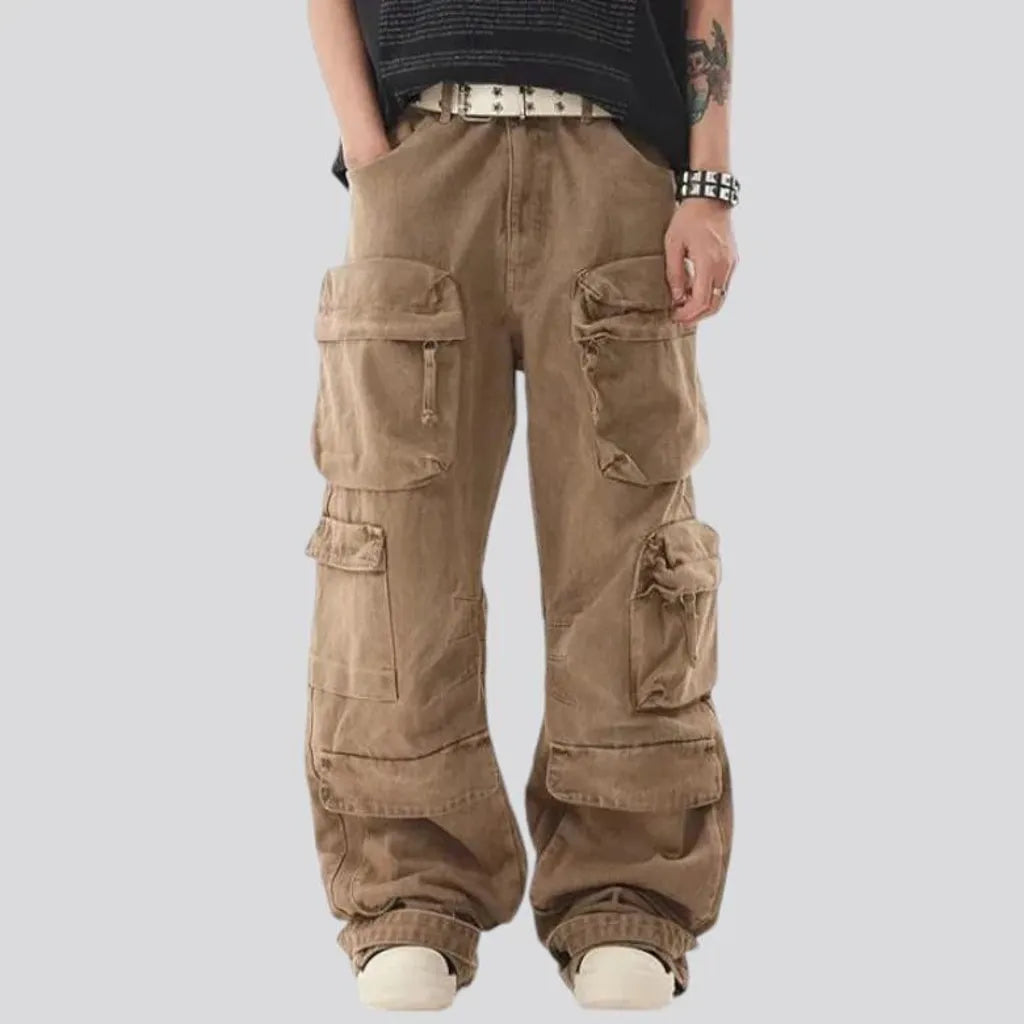 Cargo zipper y2k style men's jeans