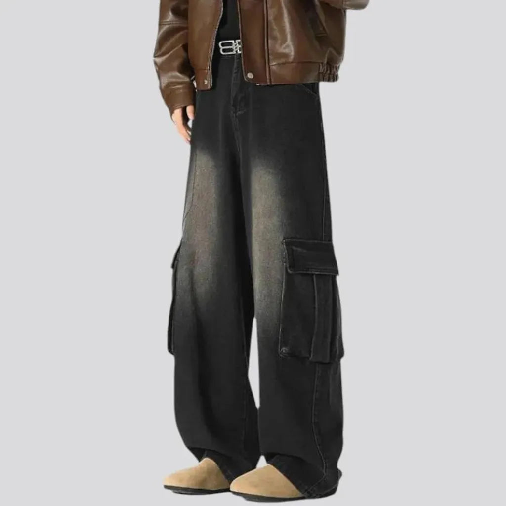 Stylish mid-waist men's jeans