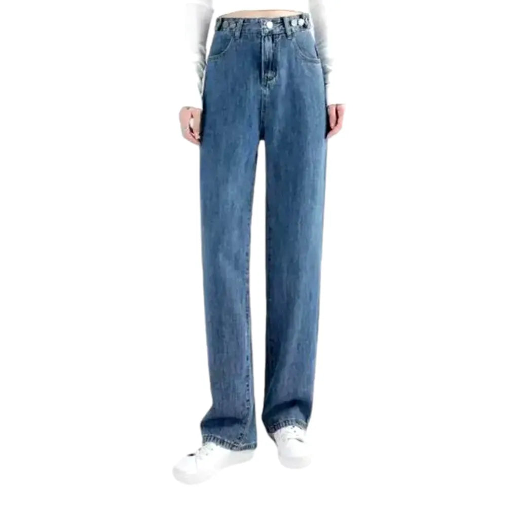 Casual Wide Fit Jeans for Women - Blue