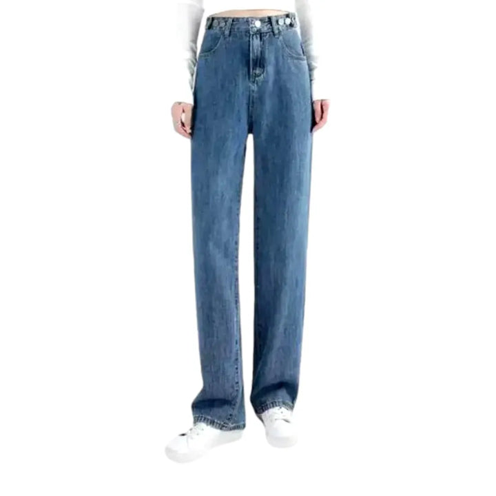 Casual Wide Fit Jeans for Women - Blue