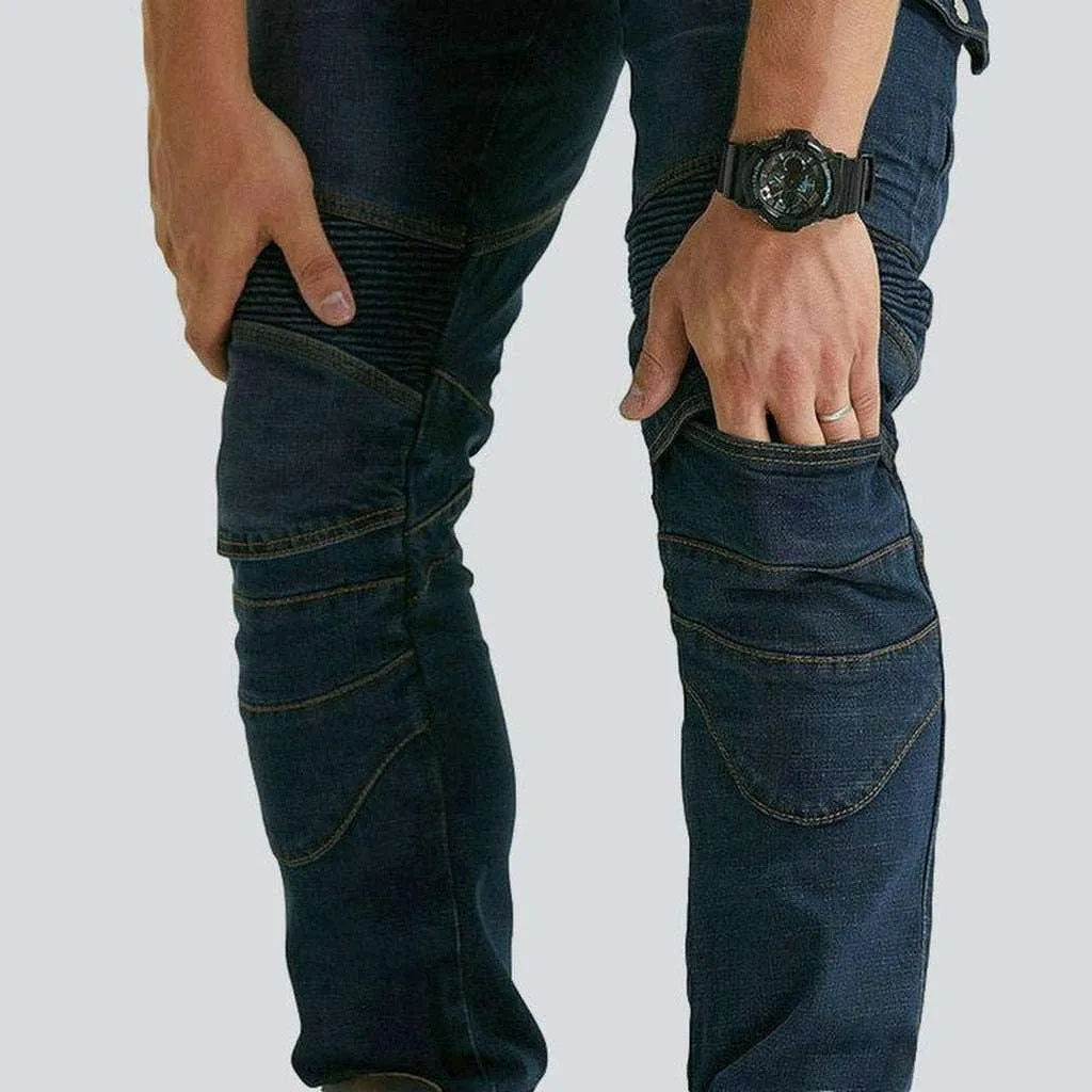 Navy men's biker jeans