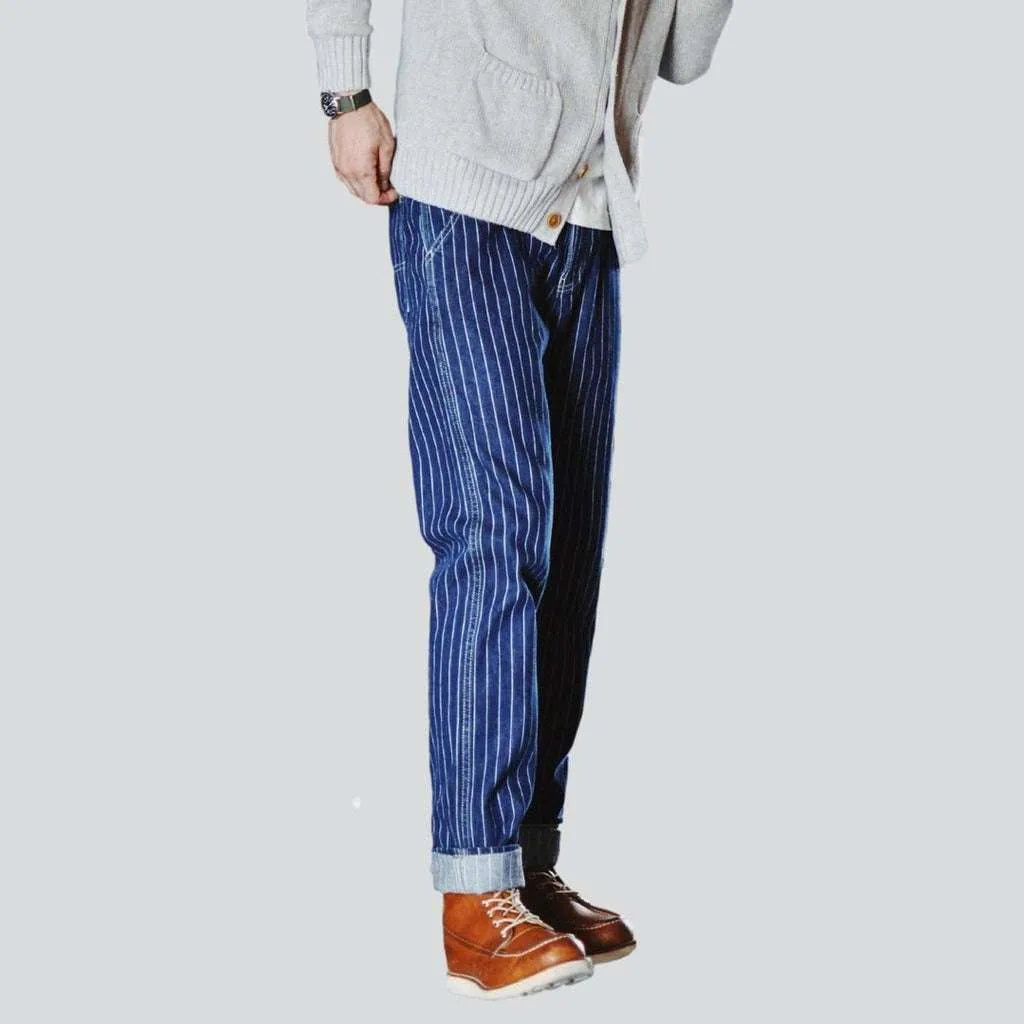 High-quality striped men's jeans