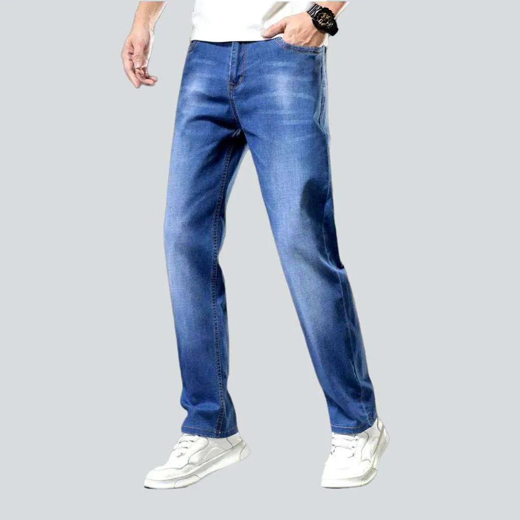 Thin straight-fit jeans for men