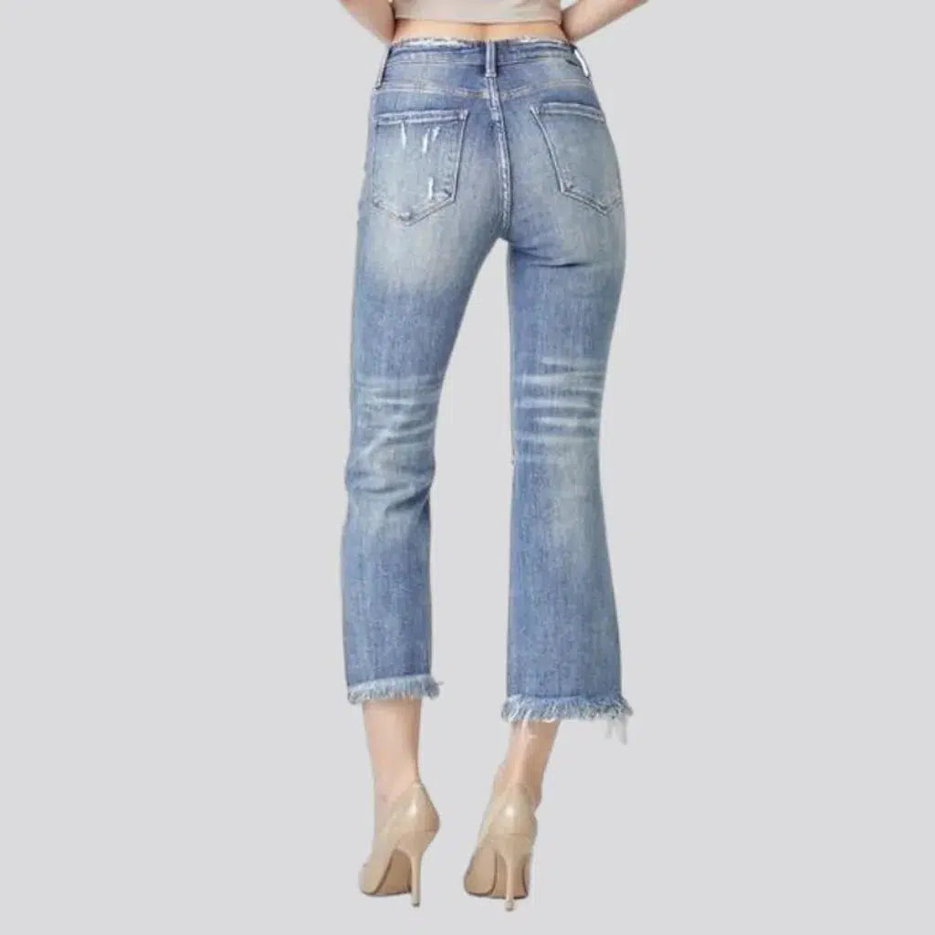 Light-wash women's street jeans