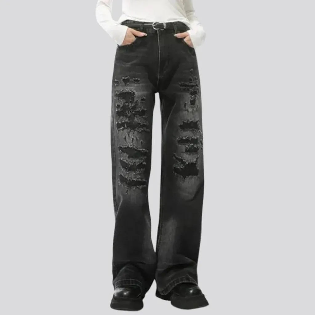 Mid-waist wide fit men's jeans