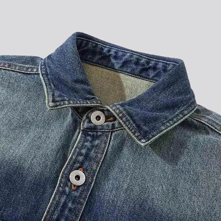 Sanded vintage men's denim jacket