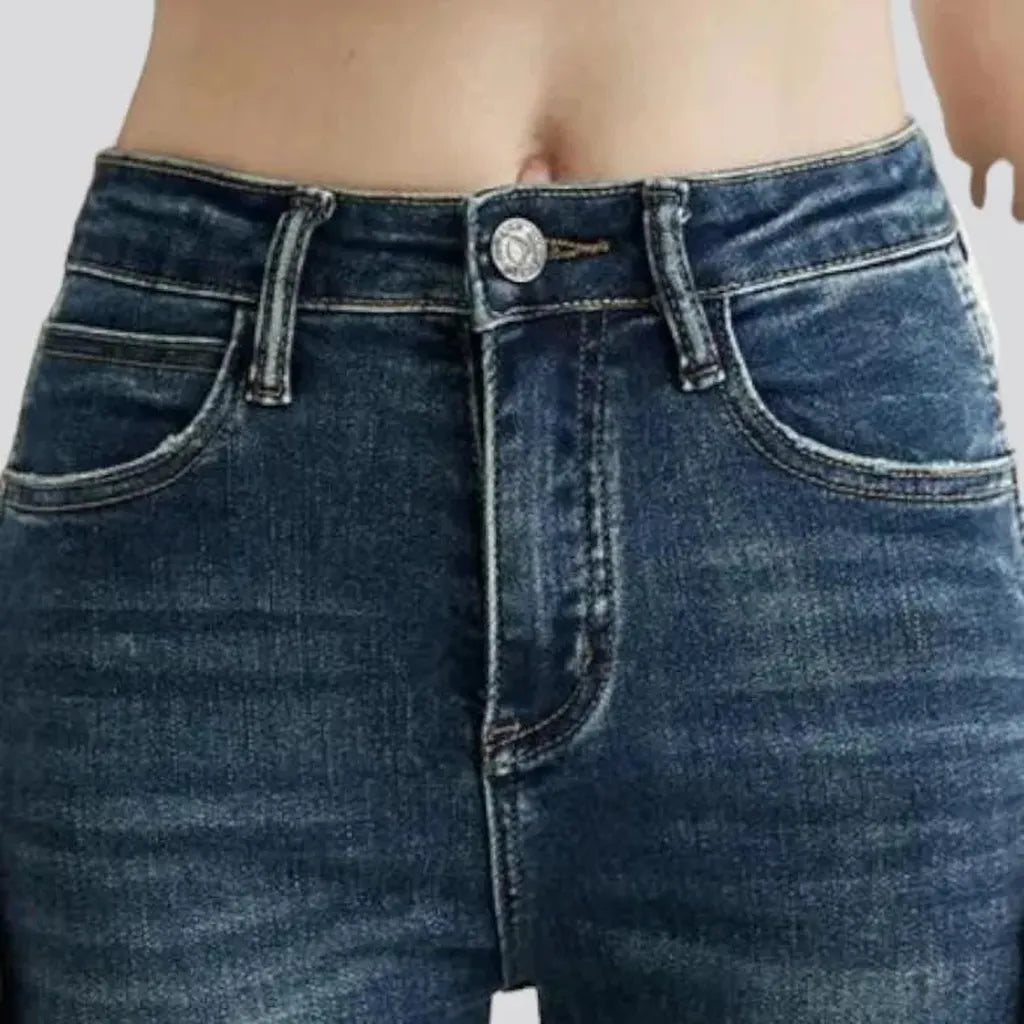 Sanded women's skinny jeans