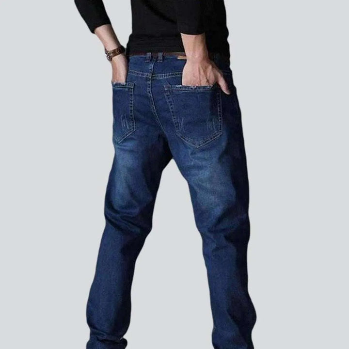 Regular dark blue men's jeans