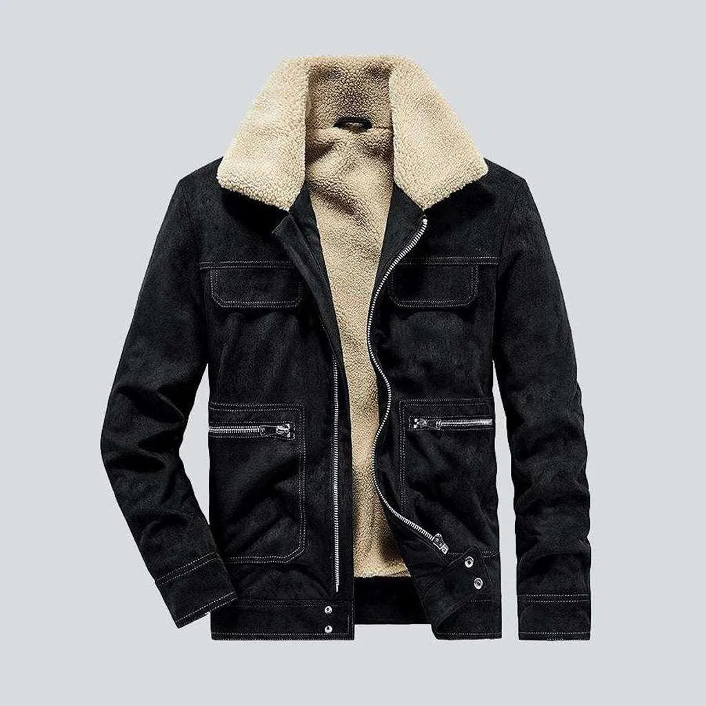 Winter denim coat for men